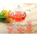 800ml Pumpkin Glass Coffee/Tea Pot+ 4pcs Double-wall Cup+ Warmer, Good Gift, B06SD, Free Shipping