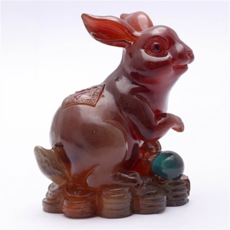 Yellow Rabbit, Lucky Charms,Chinese zodiac,Shenxiao,Allochroic Mascot,fengshui Ornament,novel gifts,best present,Tea pet,