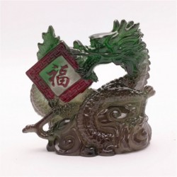 Allochroic Mascot,Green Lucky Dragon,Fengshui,Best Gifts,Novel present, arts&Crafts,Ornament will change color, tea pet,
