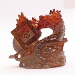 Allochroic Mascot,Yellow Lucky Dragon,Fengshui,Best Gifts,Novel present, arts&Crafts,Ornament will change color, tea pet,
