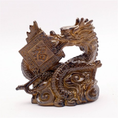 Allochroic Mascot,Yellow Lucky Dragon,Fengshui,Best Gifts,Novel present,arts&Crafts,Ornament will change color, tea pet