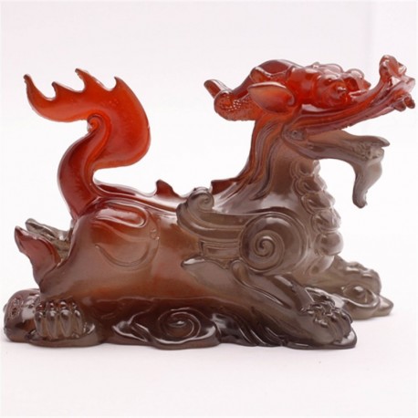Allochroic Mascot,Yellow kylin, Chinese unicorn,Fengshui,Best Gifts,Novel present,arts & Crafts,Ornament, tea pet