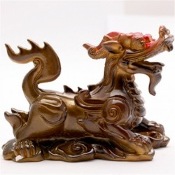 Allochroic Mascot,Golden kylin,Chinese unicorn,Fengshui,Best Gifts,Novel present,arts & Crafts,Ornament, tea pet