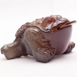 Allochroic Mascot, Yellow Mony Toad Ornament, tea pet, Fengshui,Best Gifts,Novel present, arts&Crafts,will change color