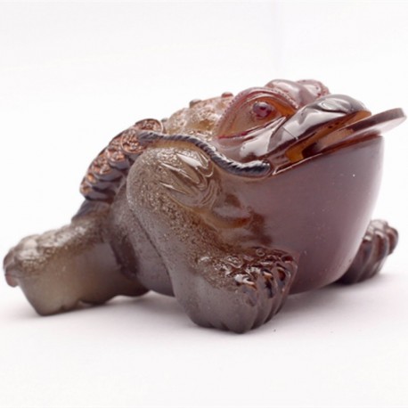 Allochroic Mascot, Yellow Mony Toad Ornament, tea pet, Fengshui,Best Gifts,Novel present, arts&Crafts,will change color