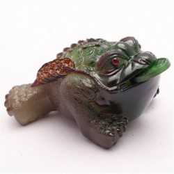 Allochroic Mascot, Green Mony Toad Ornament, tea pet, Fengshui,Best Gifts,Novel present, arts&Crafts,will change color,
