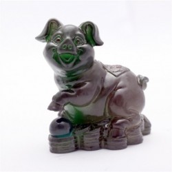 Green Pig,Lucky Charms,Chinese zodiac,Shenxiao,Allochroic Mascot,fengshui Ornament,novel gifts,Amazing present,Tea pet,S1015AZ