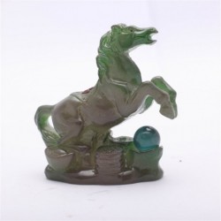 Allochroic Mascot,Green Happy horse,Fengshui,Best Gifts,Novel present, arts&Crafts,Ornament will change color, tea pet,