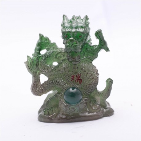 Allochroic Mascot,Green Happy Dragon,Fengshui,Best Gifts,Novel present, arts&Crafts,Ornament will change color, tea pet, S1015AL