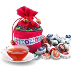 On Sale! 50 Kinds Flavor Pu er, Pu'erh tea, Mini Yunnan Puer tea ,Chinese tea, With Gift Bag, Free Shipping